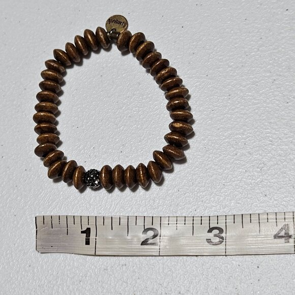 Erimish Boho Wooden Bead Bracelet Charm Stretch Rhinestone Fashion Jewelry Women - Picture 5 of 5